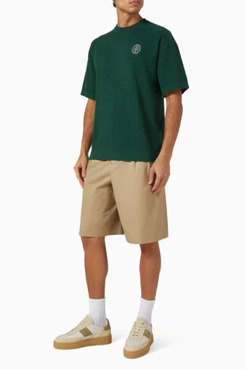 D Mirror Openwork Knit T-shirt in Cotton