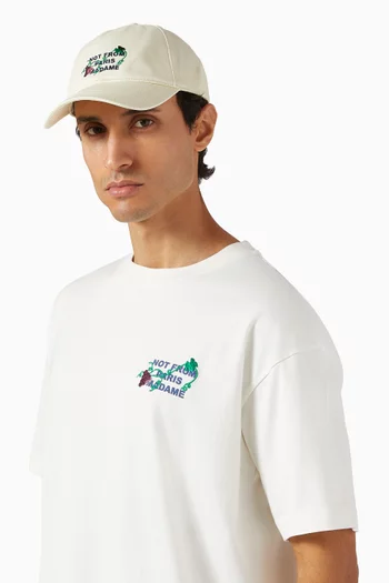Vine Embroidered Slogan Cap in Cotton