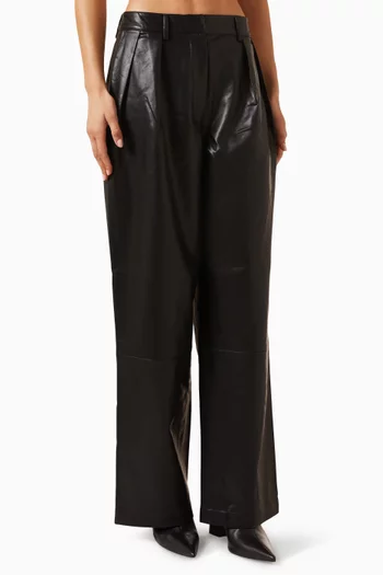 Ripley Wide-leg Pants in Faux Leather
