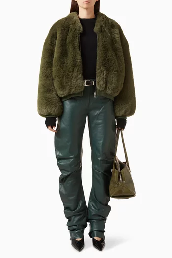 Jessa Ruched Pants in Leather