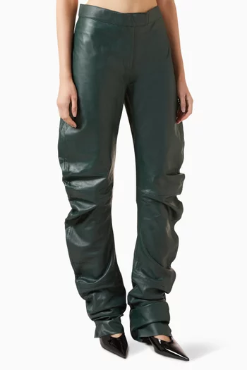 Jessa Ruched Pants in Leather