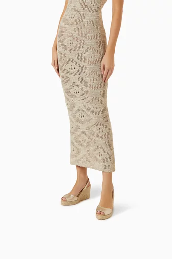 Slingback 100 Wedge Espadrilles in Laminated Leather