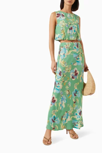 Cyprus High-waist Skirt in Viscose