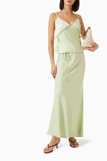Chiara Maxi Skirt in Satin