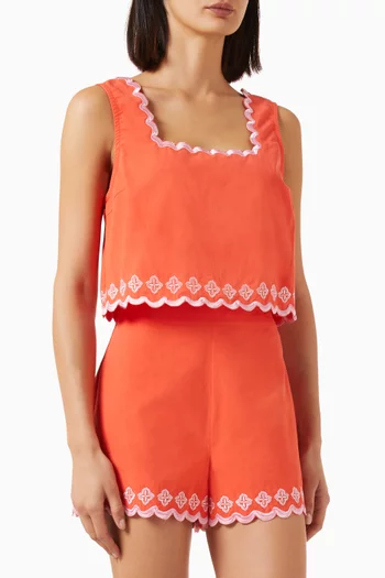 Amaya Embriodered Top in Cotton