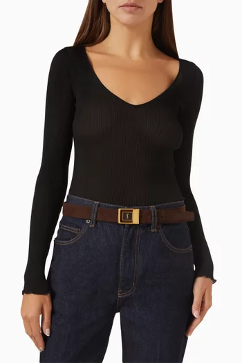 LA 66 Buckle Belt in Suede