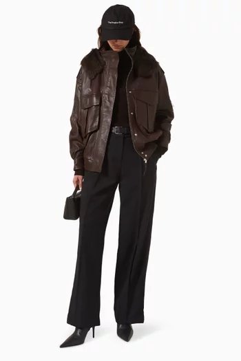 Detachable-hood Jacket in Nappa Leather