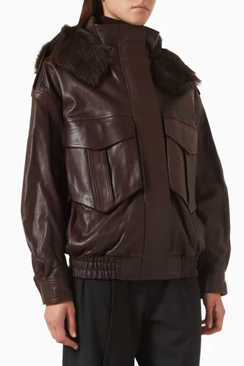 Detachable-hood Jacket in Nappa Leather