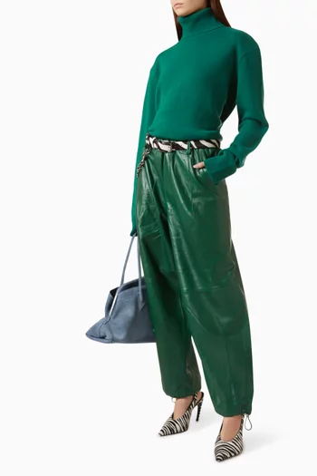 Oakdale Track Pants in Leather