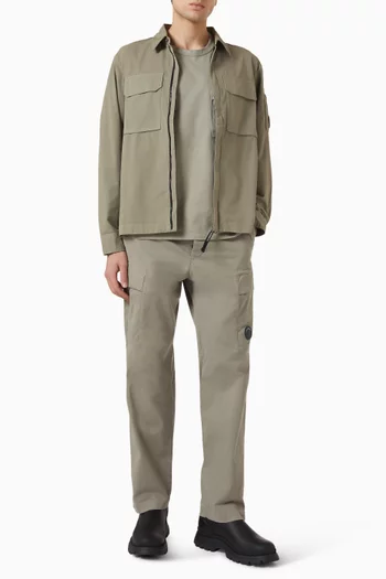 Regular Cargo Pants in Stretch Sateen