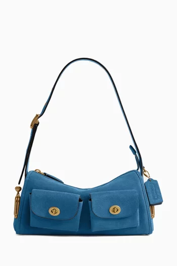 Haversack 27 Bag with Turnlock in Suede & Calfskin