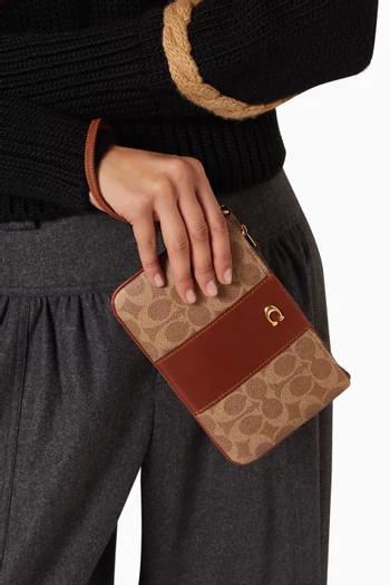 Essential Small Wristlet In Signature Canvas