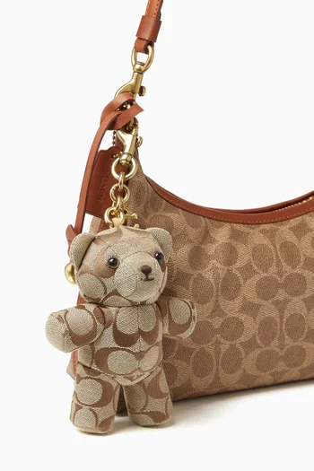 Bear Bag Charm in Signature Jacquard