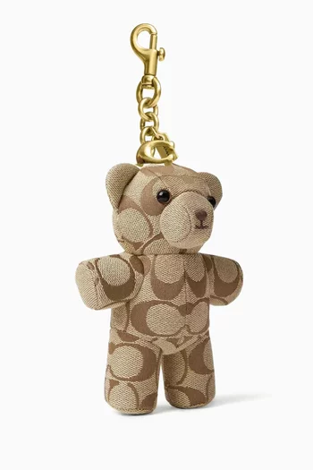 Bear Bag Charm in Signature Jacquard