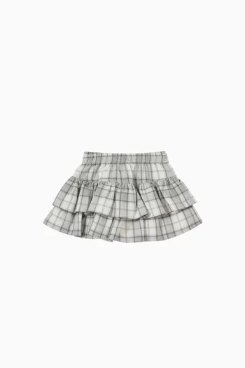 Plaid Tiered Ruffle Skirt