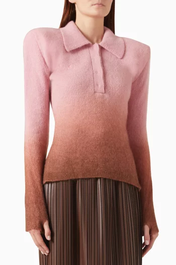 Degrade Polo in Mohair Blend