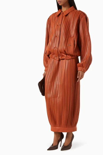Pleated Balloon Skirt in Eco Leather