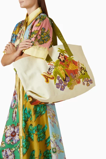 Island Cove Beach Tote Bag in Cotton Canvas