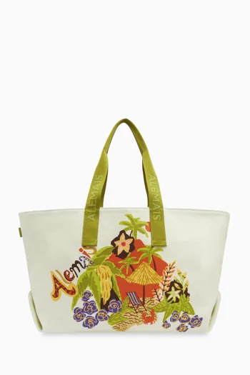 Island Cove Beach Tote Bag in Cotton Canvas