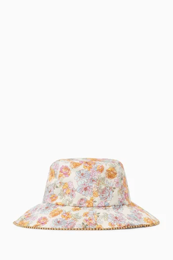 Posie Floral-print Bucket Hat in Cotton