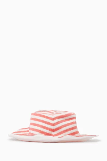 Ella Striped Bucket Hat in Cotton-terry