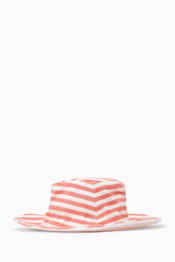 Ella Striped Bucket Hat in Cotton-terry