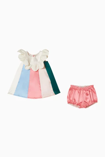 Ruffle Bib Rainbow Dress
