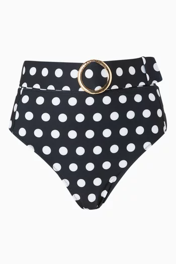 Ines Polka-dot High-waist Bikini Briefs