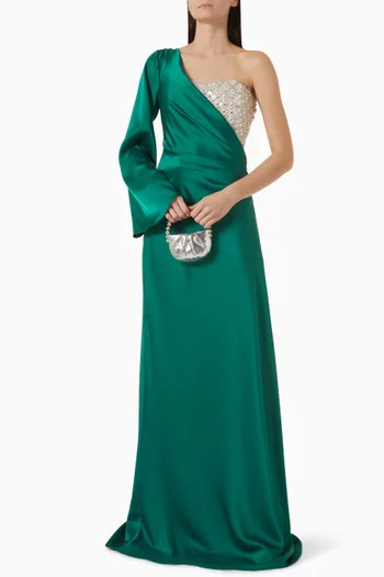 Chia Corset Gown in Crepe Satin