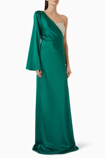 Chia Corset Gown in Crepe Satin