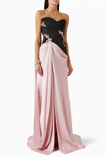 Josephine Corset Gown in Duchesse & Crepe Satin