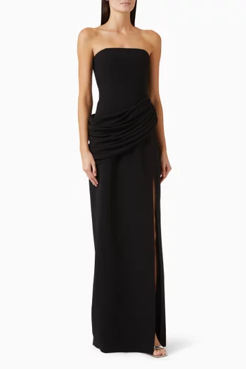 Sage Corset Gown in Crepe Satin
