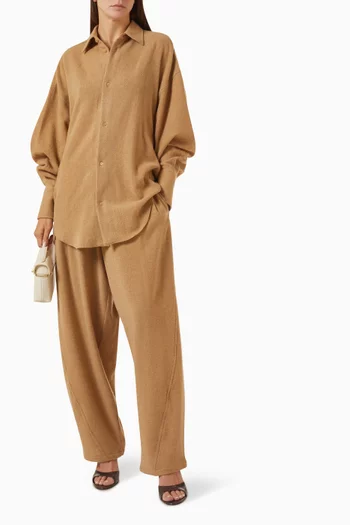 Georgia Detachable Scarf Shirt in Cashmere & Wool