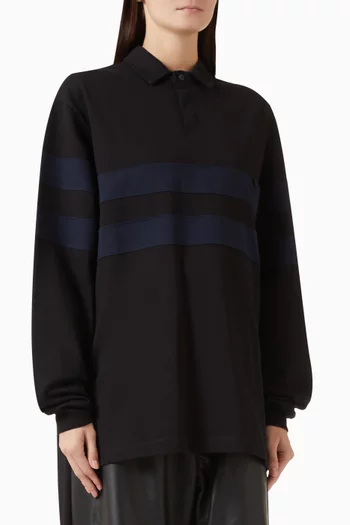 Jill Stripes Polo Rugby Shirt in Cotton