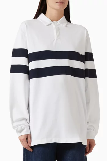 Jill Stripes Polo Rugby Shirt in Cotton