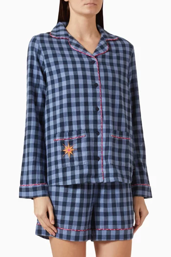 Gingham  Short Pyjama Set in Organic Cotton