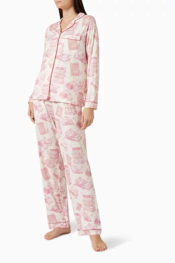 Book-print Long Pyjama Set