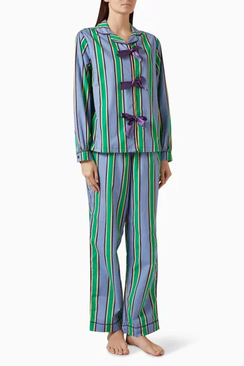 Bow Long Pyjama Set in Organic Cotton