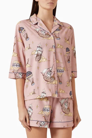 Short Pyjama Set in Organic Cotton Blend