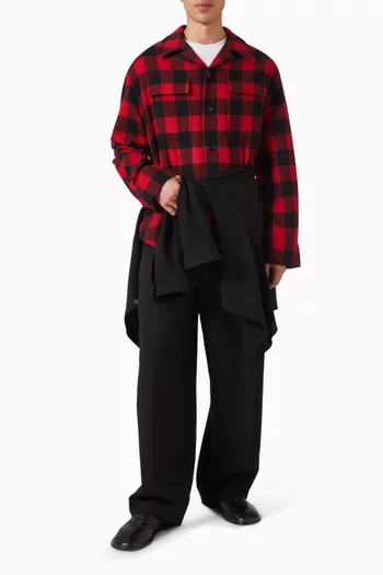 Wide Checked Shirt in Wool