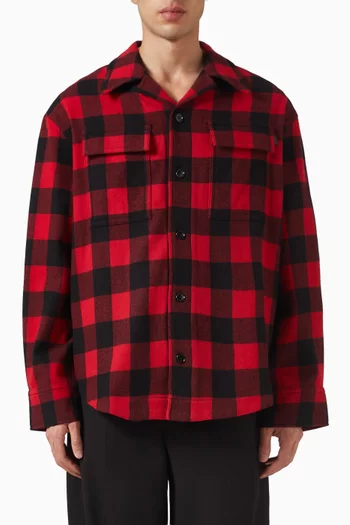 Wide Checked Shirt in Wool