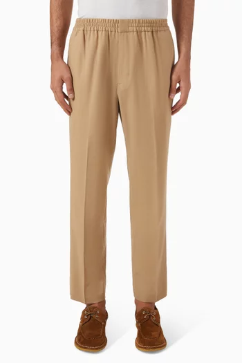 Elastic-waist Pants in Virgin Wool