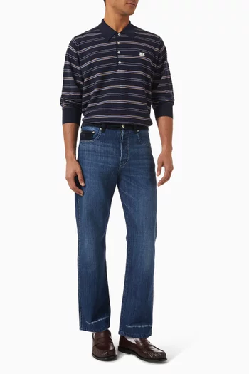 Beam Striped Polo T-shirt in Knit