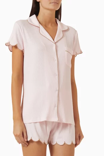Scallop Edge Ribbed PJ Set