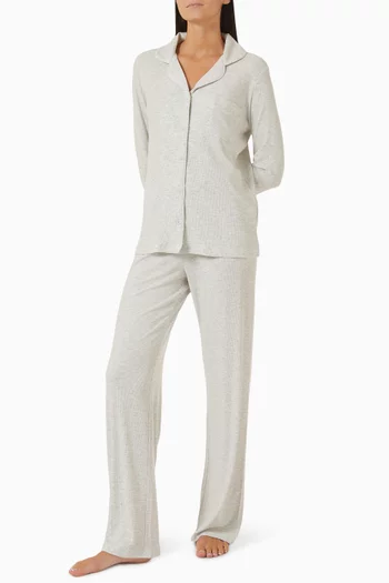Ribbed Stretch PJ Set