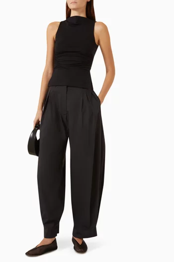 Pleated Balloon Pants in Cotton-blend
