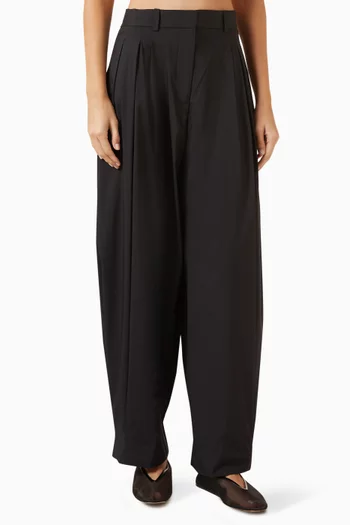 Pleated Balloon Pants in Cotton-blend