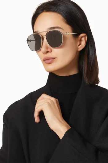 Ella D-frame Sunglasses in Metal