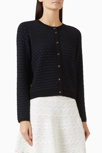 Elite2 Wicker Knit Cardigan in Wool-blend