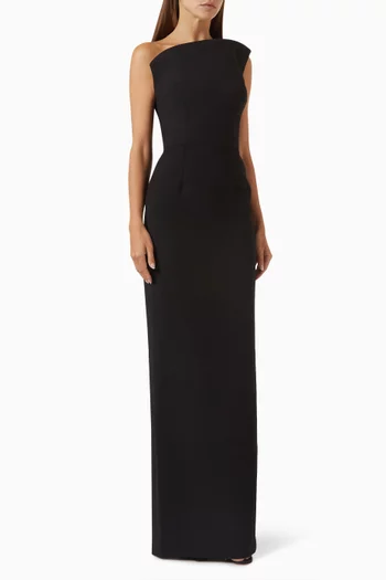 Fuji Asymmetric Gown in Crepe